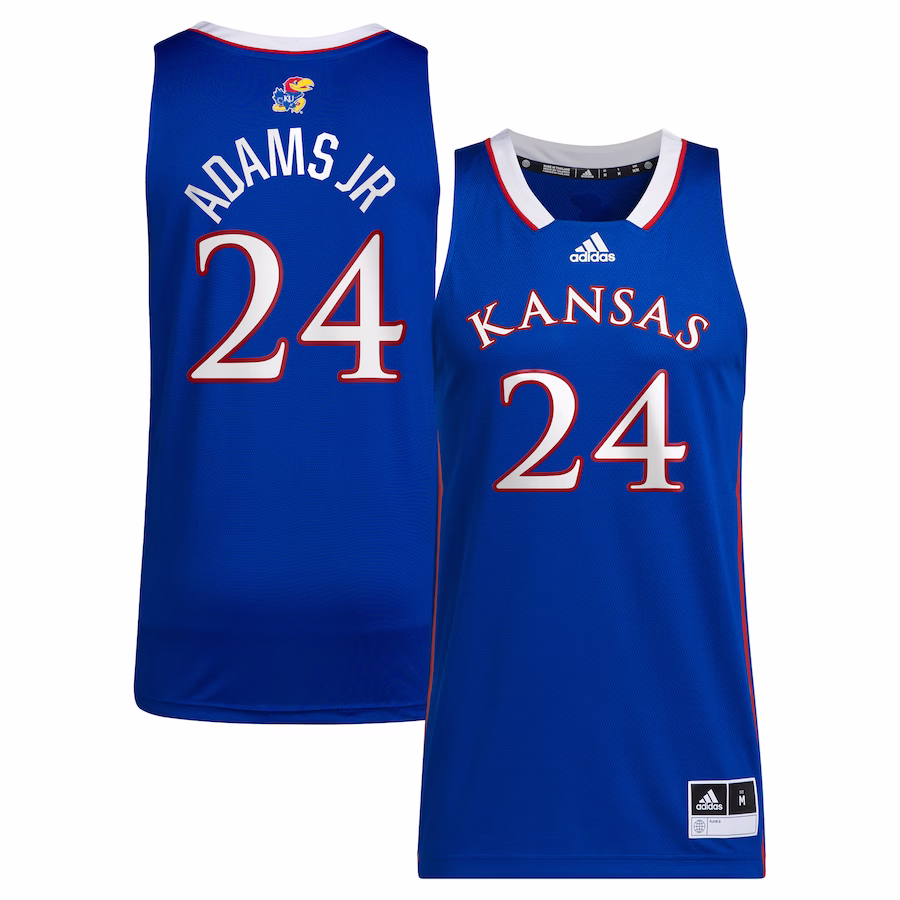 KJ Adams Jr Kansas Jayhawks adidas Unisex NIL Basketball Replica Player Jersey - Royal - Jersey