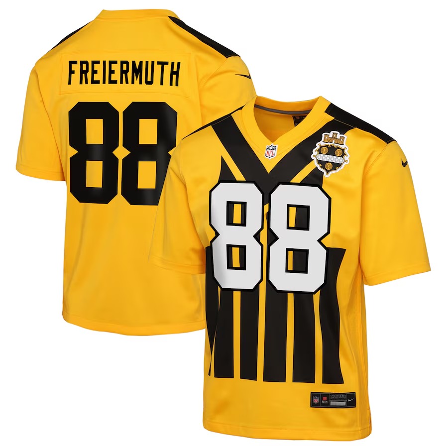 Youth Pittsburgh Steelers Pat Freiermuth Nike Gold Alternate 1933 Throwback Game Jersey - Jersey