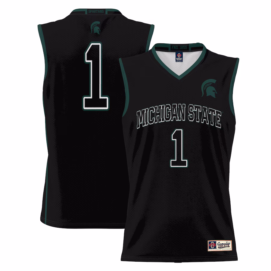 Male GameDay Greats #1  Black Michigan State Spartans  Lightweight Basketball Jersey - Jersey