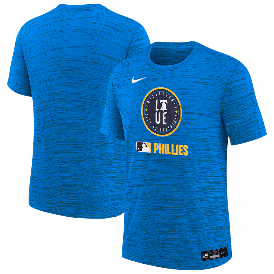 Youth Philadelphia Phillies Nike Aqua Authentic Collection City Connect Velocity Performance T-Shirt - Jersey