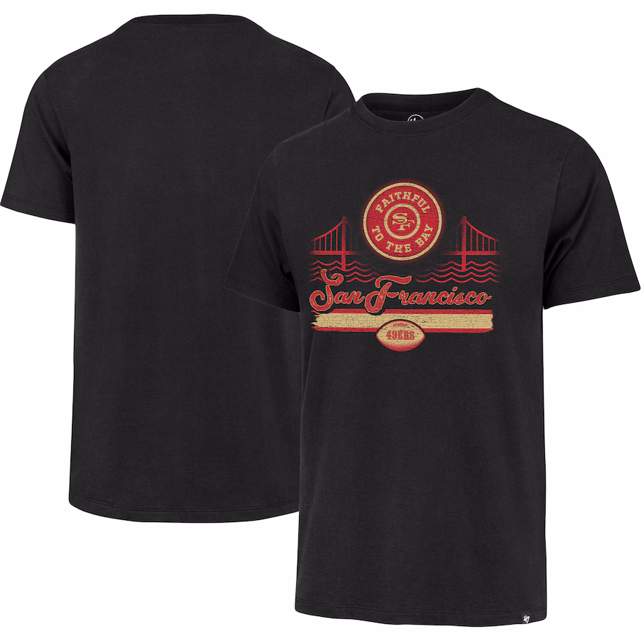Men's San Francisco 49ers '47 Black Faithful to the Bay Regional Franklin T-Shirt - Jersey