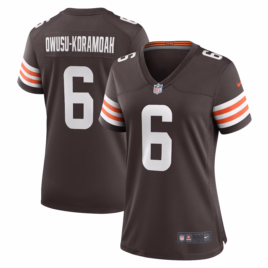 Women's Cleveland Browns Jeremiah Owusu-Koramoah Nike Brown Team Game Jersey - Jersey