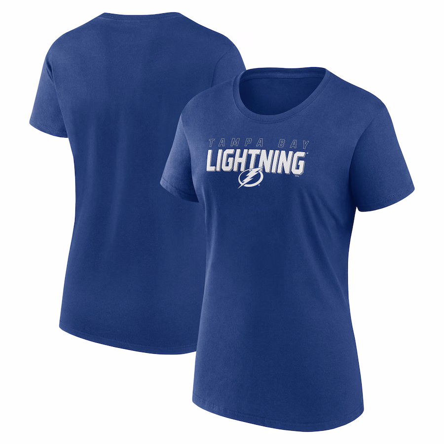 Women's Tampa Bay Lightning Blue Launch Scoop Neck T-Shirt - Jersey
