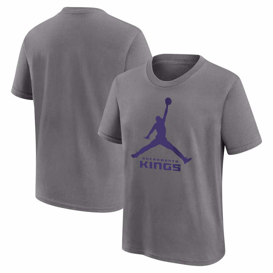 Youth Sacramento Kings Jordan Brand Steel Essential Jumpman Logo T-Shirt - Jersey