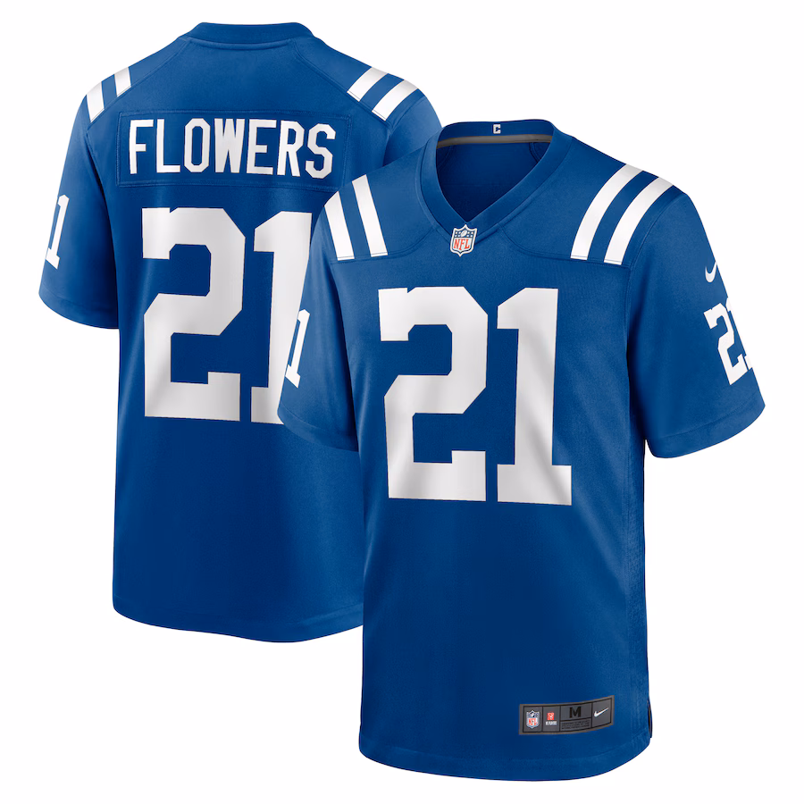 Men's Indianapolis Colts Dallis Flowers Nike  Royal Game Jersey - Jersey