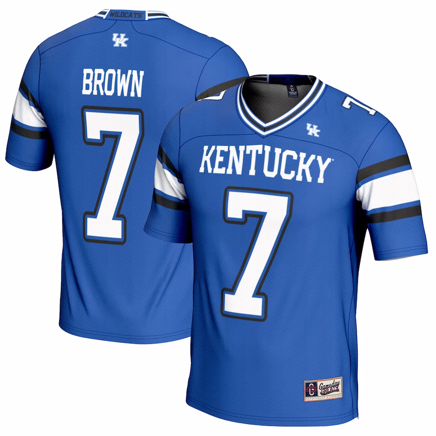 Barion Brown Kentucky Wildcats GameDay Greats NIL Player Football Jersey - Royal - Jersey