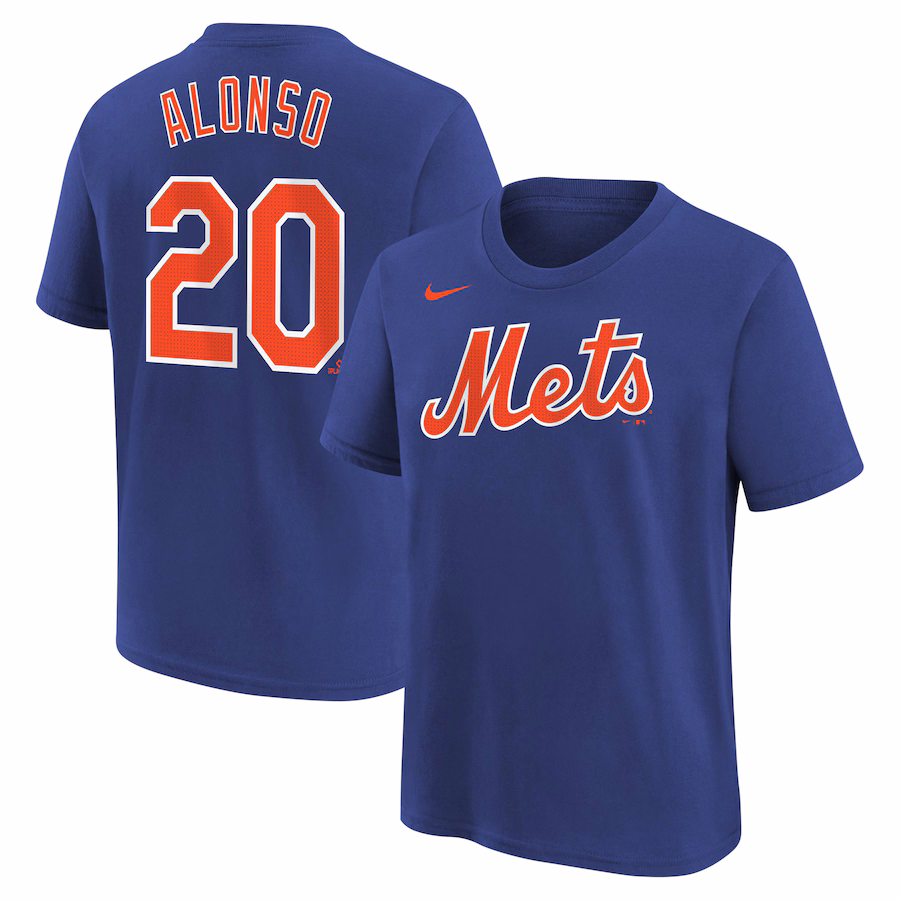 Youth New York Mets Pete Alonso Nike Royal Home Player Name & Number T-Shirt - Jersey