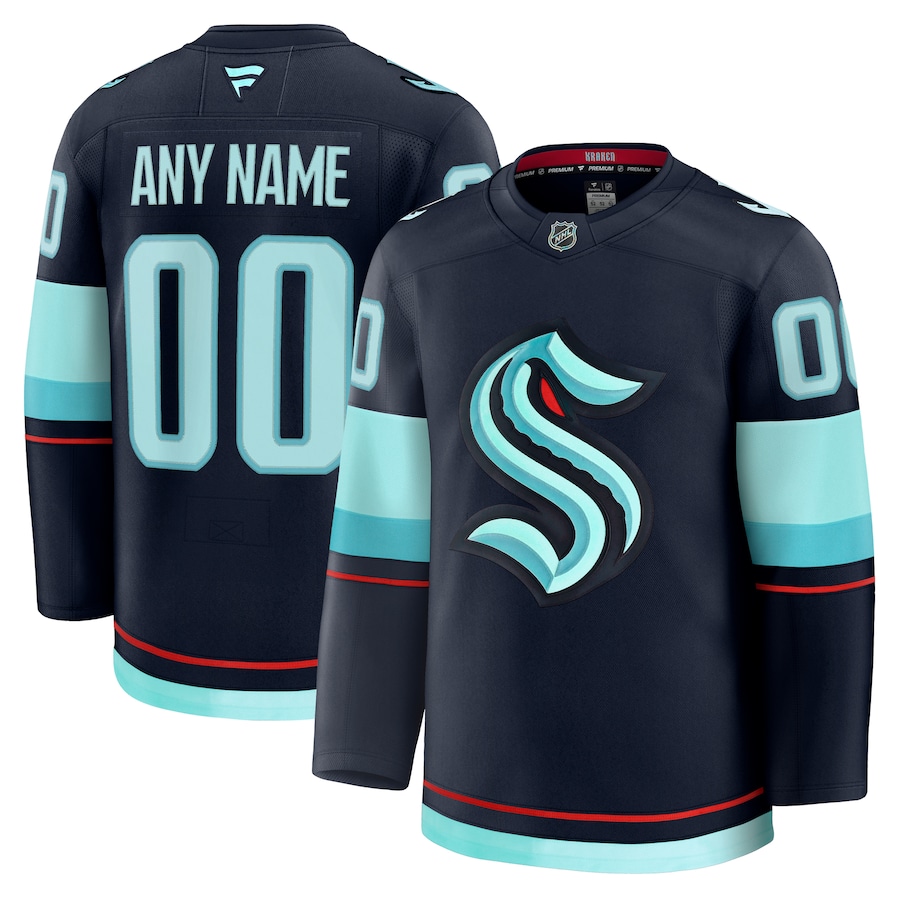 Men's Seattle Kraken Fanatics Deep Sea Blue Home Premium Custom Jersey - Jersey
