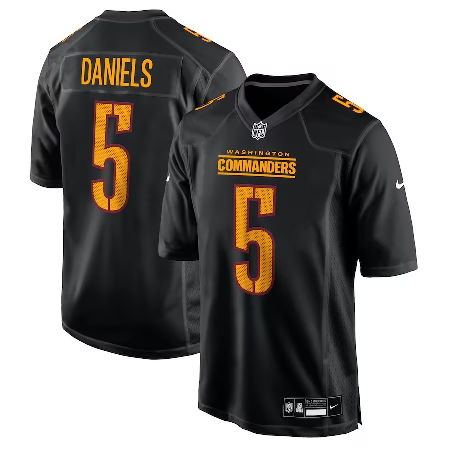 Men's Washington Commanders Jayden Daniels Nike Carbon Black Fashion Jersey - Jersey
