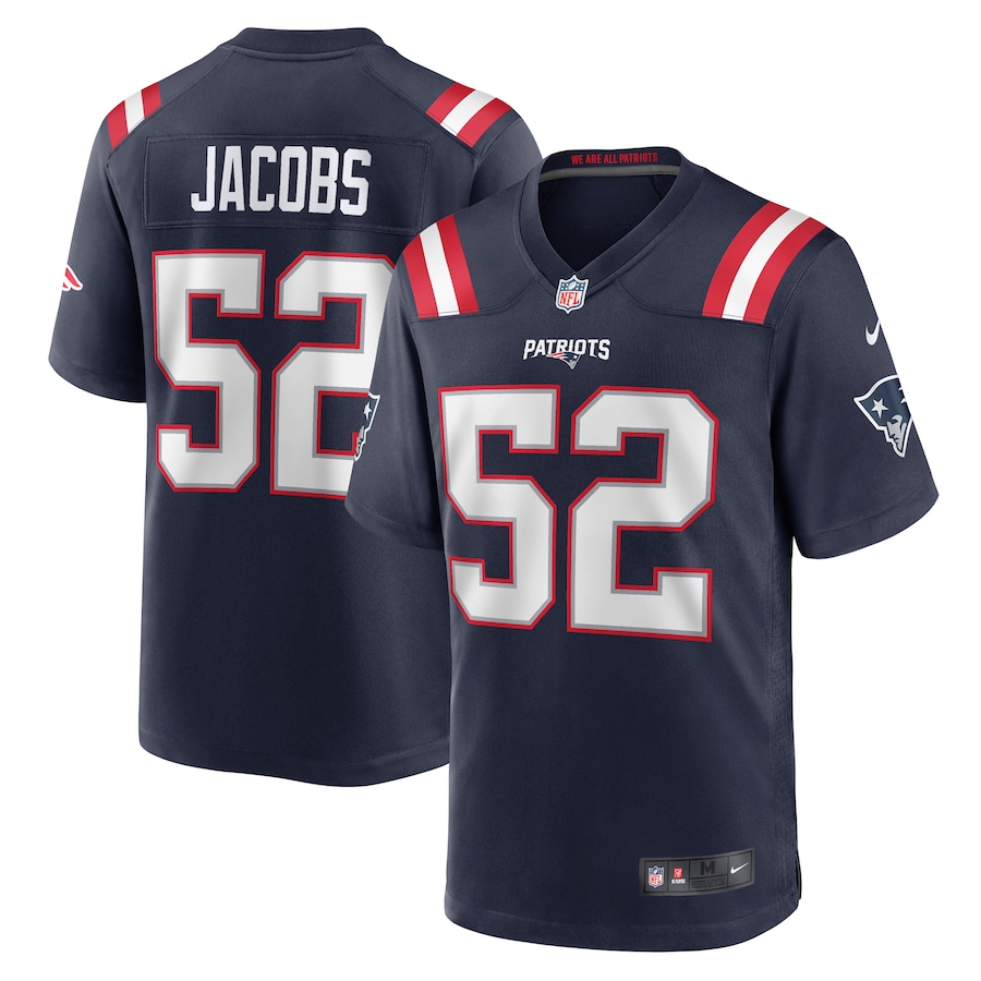 Men's New England Patriots Curtis Jacobs Nike Navy Game Jersey - Jersey