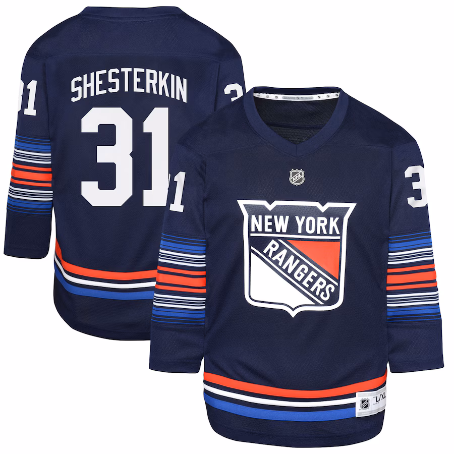Youth New York Rangers Igor Shesterkin Navy Alternate Replica Player Jersey - Jersey
