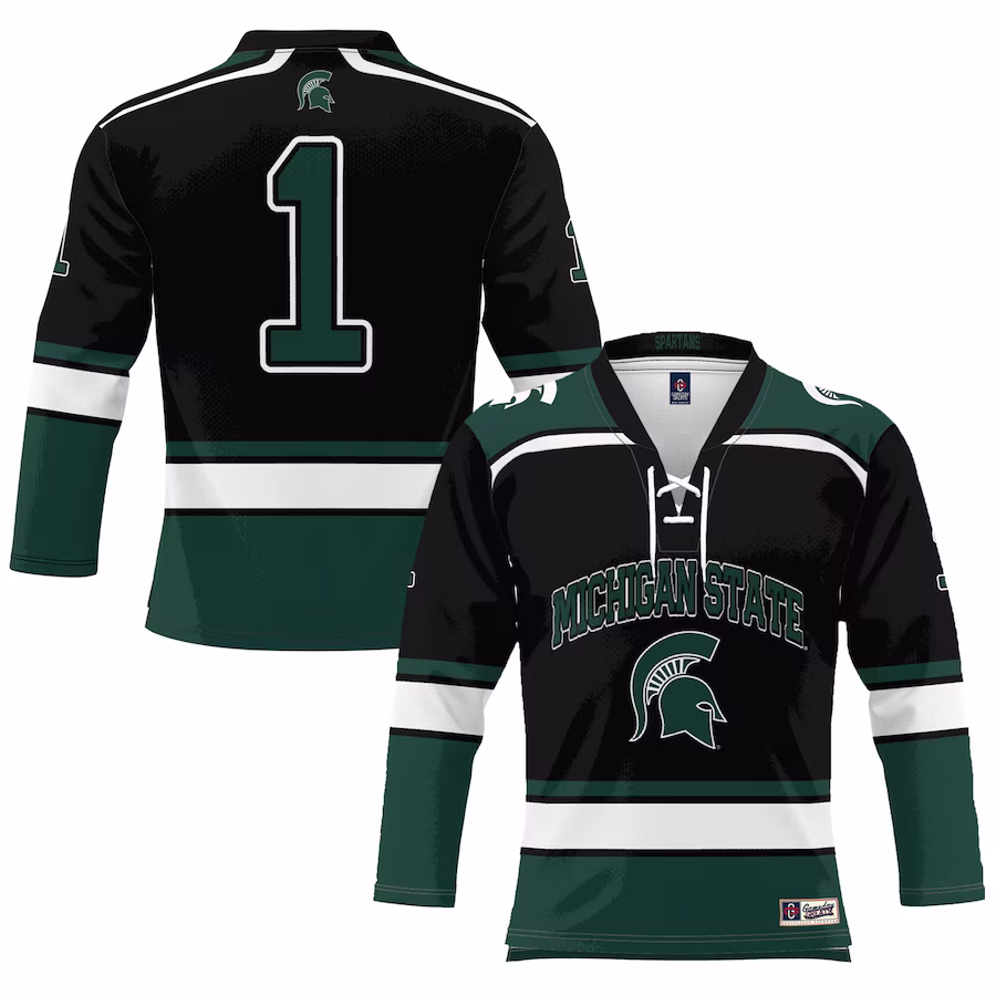 #1 Michigan State Spartans GameDay Greats Youth Hockey Jersey - Black - Jersey