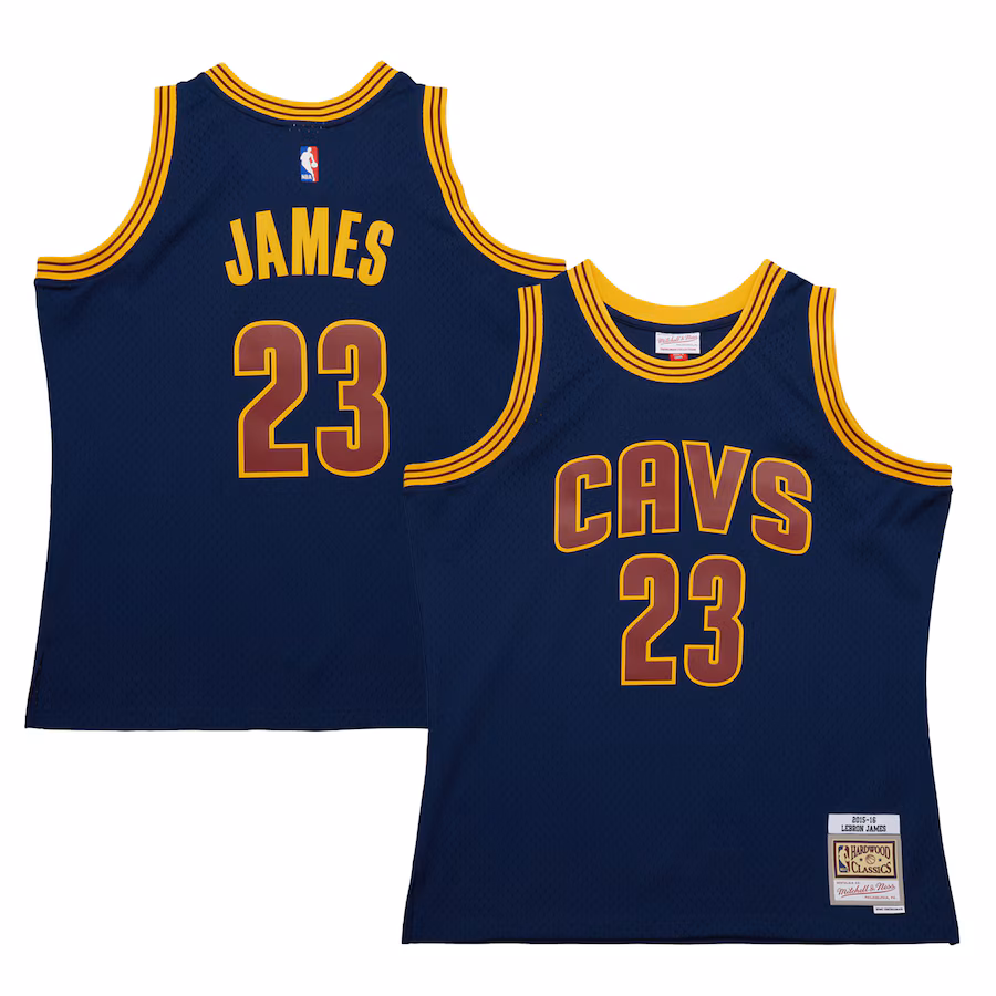 Men's Cleveland Cavaliers LeBron James Mitchell & Ness Navy 2015/16 Hardwood Classics Swingman Jersey - Jersey