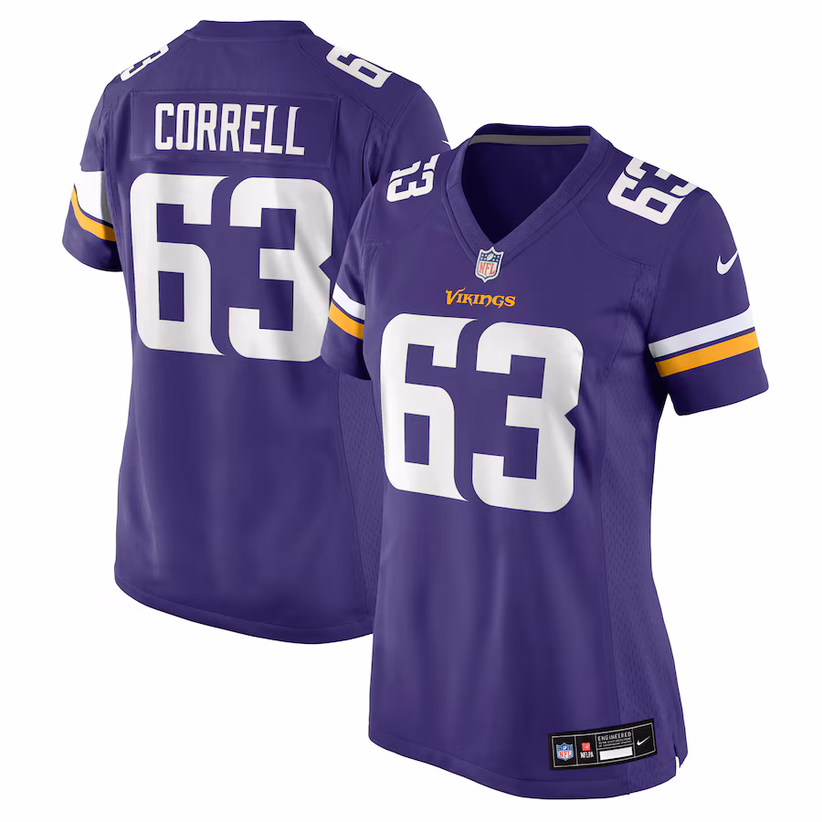 Women's Minnesota Vikings Zeke Correll Nike Purple Team Game Jersey - Jersey