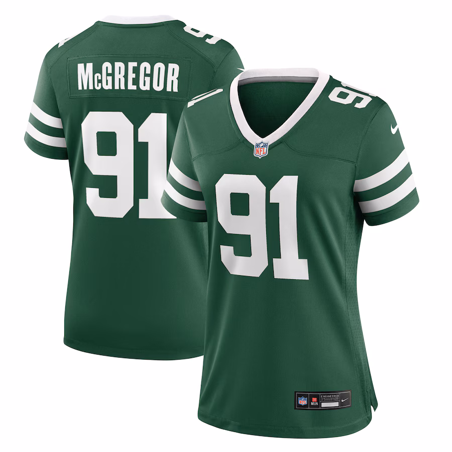 Women's New York Jets Braiden McGregor Nike Legacy Green Team Game Jersey - Jersey