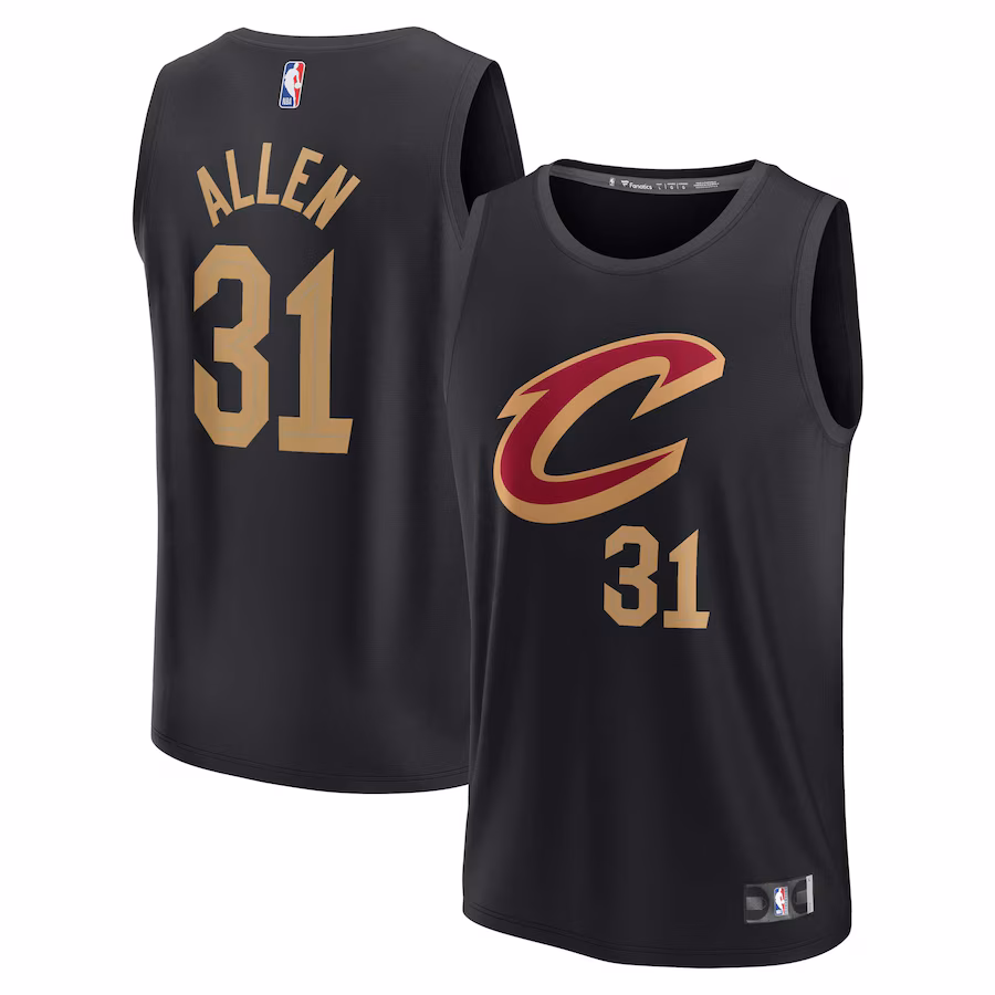 Youth Cleveland Cavaliers Jarrett Allen Fanatics Black Fast Break Player Jersey - Statement Edition - Jersey