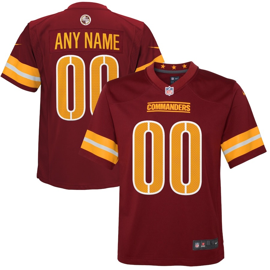 Youth Washington Commanders Nike Burgundy Game Custom Player Jersey - Jersey