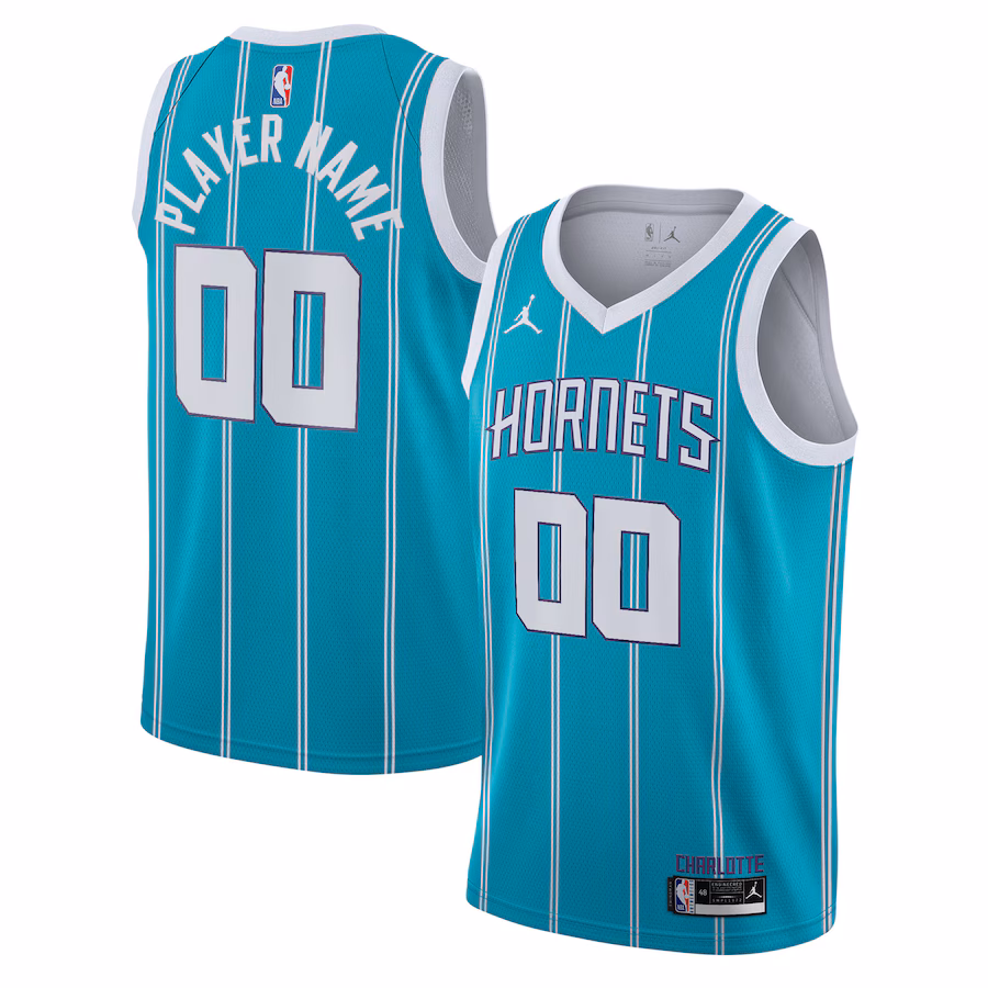 Men's Charlotte Hornets Jordan Brand Teal 2020/21 Swingman Custom Jersey - Icon Edition - Jersey