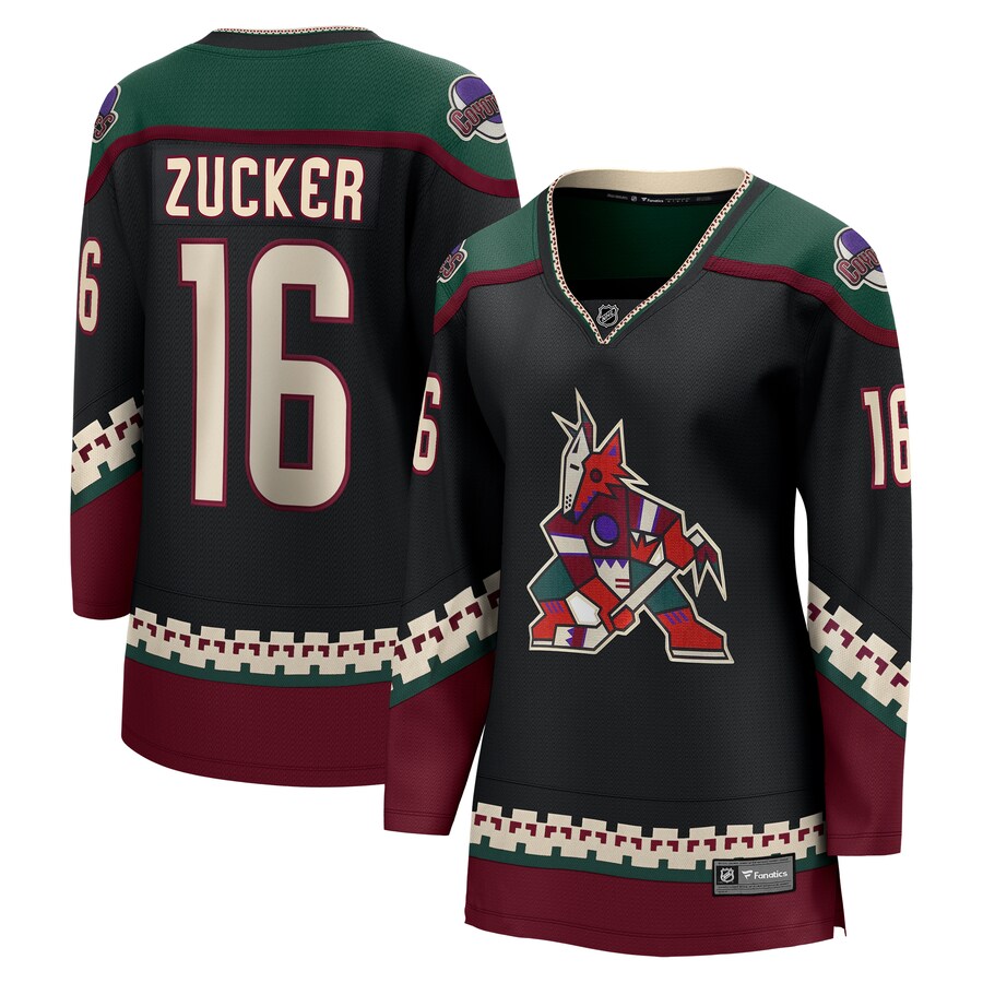 Women's Arizona Coyotes Jason Zucker Fanatics Branded Black Home Breakaway Player Jersey - Jersey