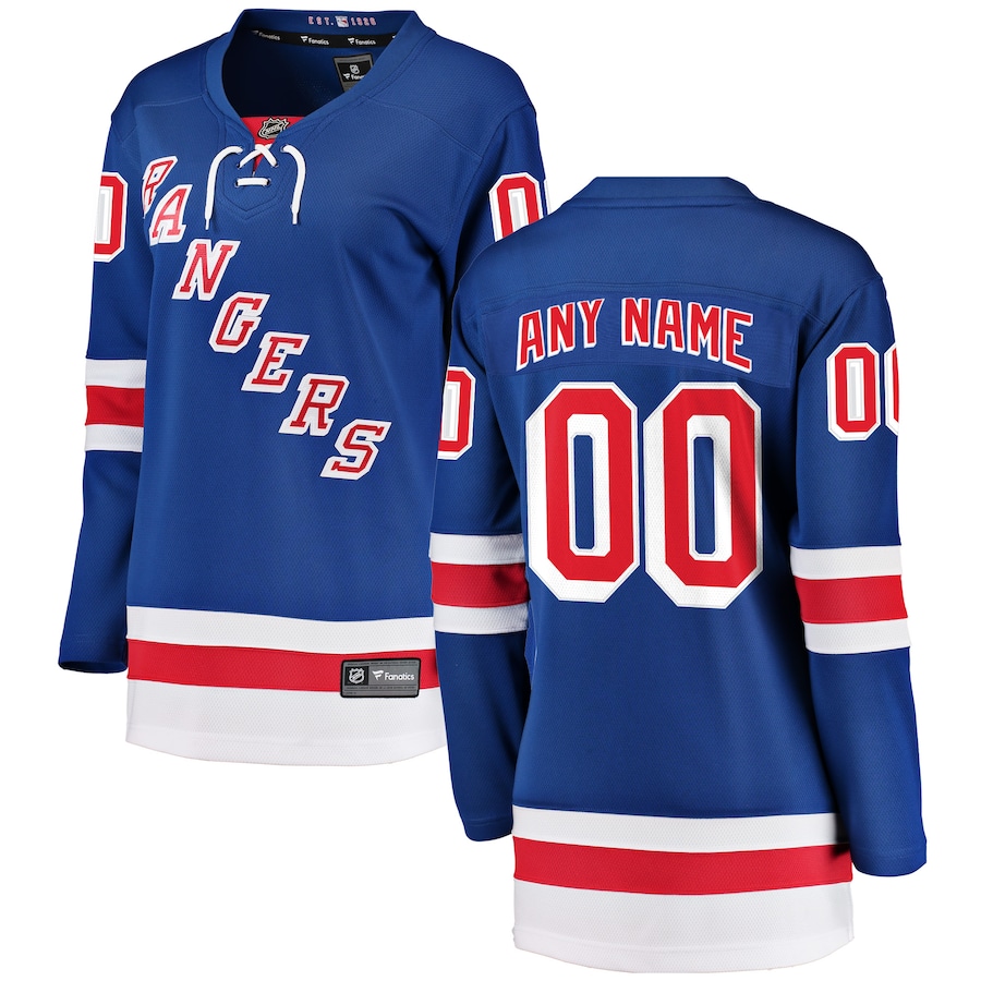Women's New York Rangers Fanatics Blue Home Breakaway Custom Jersey - Jersey