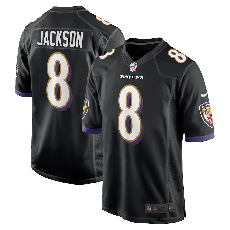 Men's Baltimore Ravens Lamar Jackson Nike  Black Alternate Game Jersey - Jersey