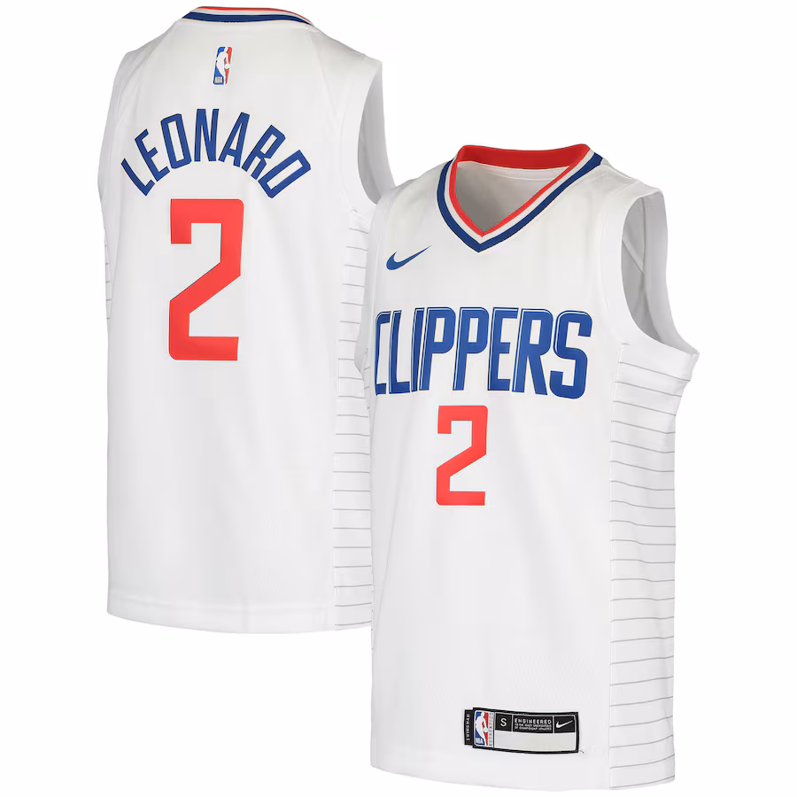 Youth LA Clippers Kawhi Leonard Nike White 2020/21 Swingman Jersey - Association Edition - Jersey