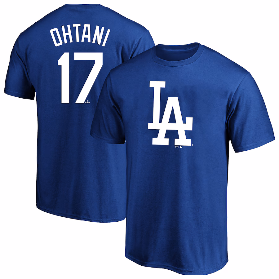 Men's Los Angeles Dodgers Shohei Ohtani Profile Royal Big & Tall Name & Number T-Shirt - Jersey