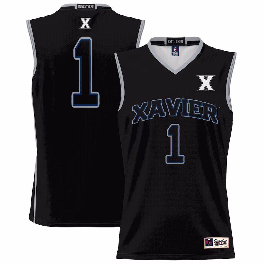 #1 Xavier Musketeers GameDay Greats Youth Lightweight Basketball Jersey - Black - Jersey
