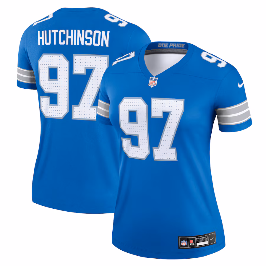 Women's Detroit Lions Aidan Hutchinson Nike Blue Legend Jersey - Jersey