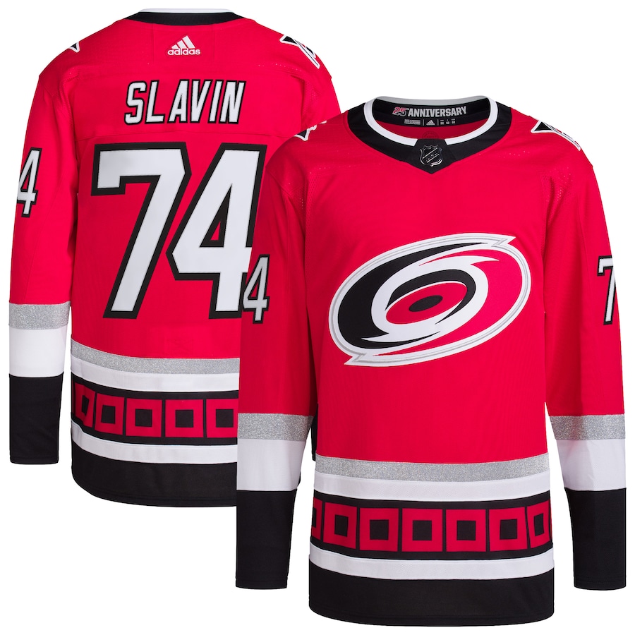 Men's Carolina Hurricanes Jaccob Slavin adidas Red Alternate Primegreen Authentic Player Jersey - Jersey