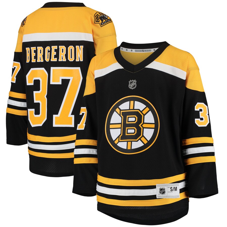 Youth Boston Bruins Patrice Bergeron Black Home Replica Player Jersey - Jersey