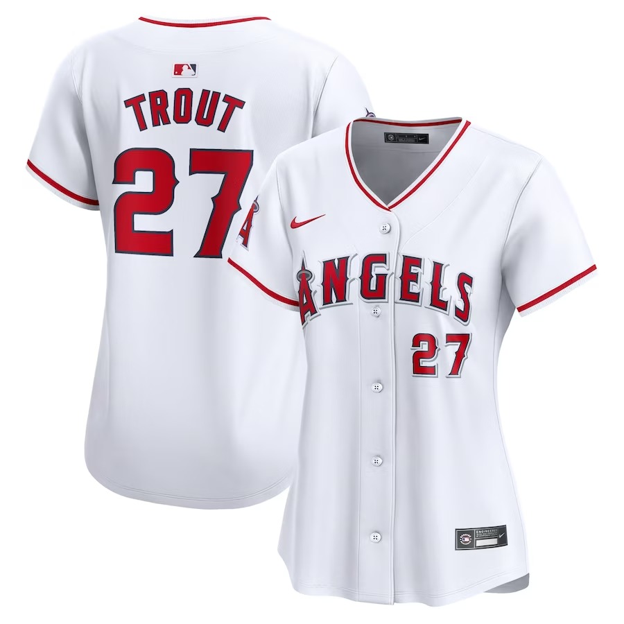Women's Los Angeles Angels Mike Trout Nike White Home Limited Player Jersey - Jersey