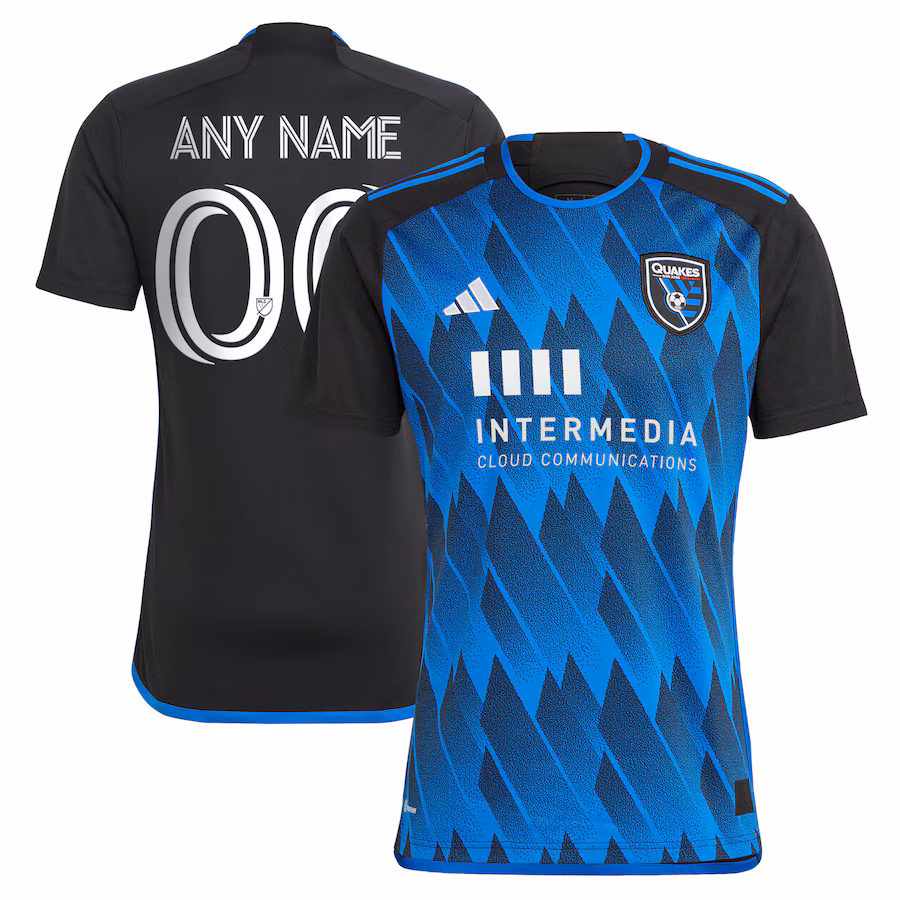 Men's San Jose Earthquakes adidas Blue 2023 Active Fault Jersey Replica Custom Jersey - Jersey