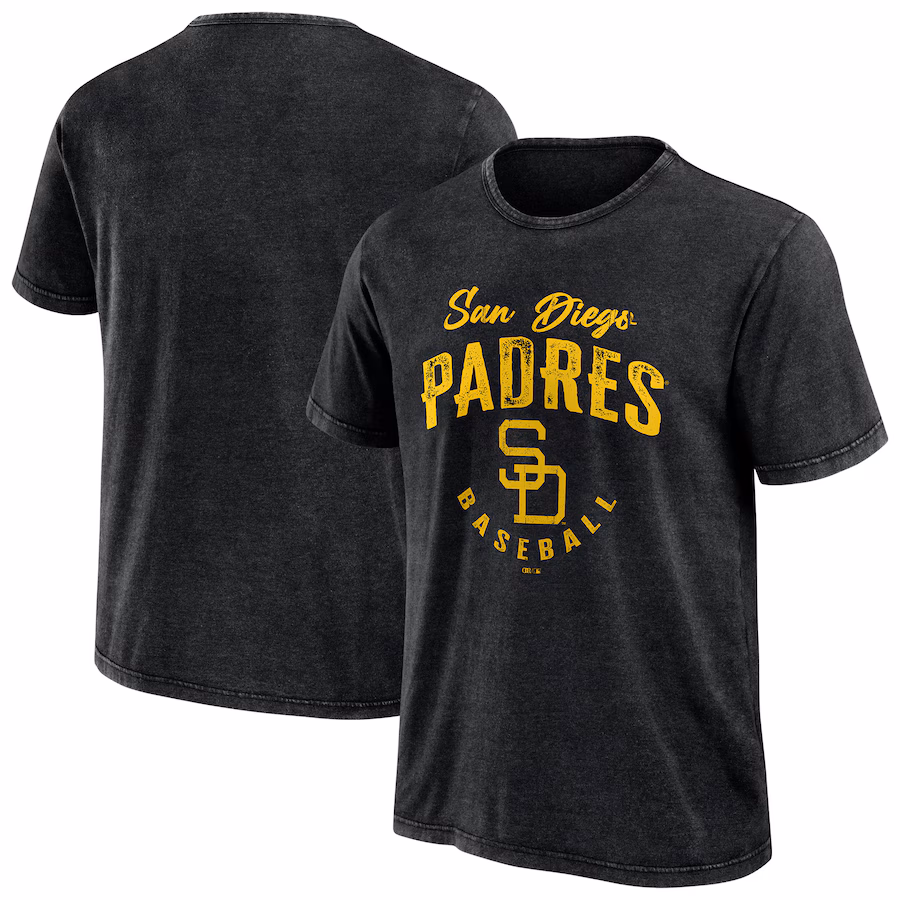 Men's San Diego Padres Darius Rucker Collection by Fanatics Black Cooperstown Collection Washed T-Shirt - Jersey