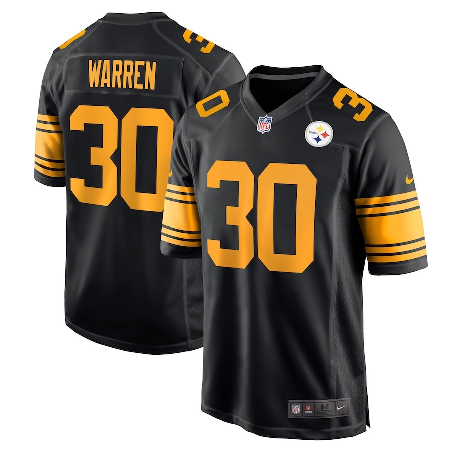 Men's Pittsburgh Steelers Jaylen Warren Nike  Black Alternate Game Jersey - Jersey