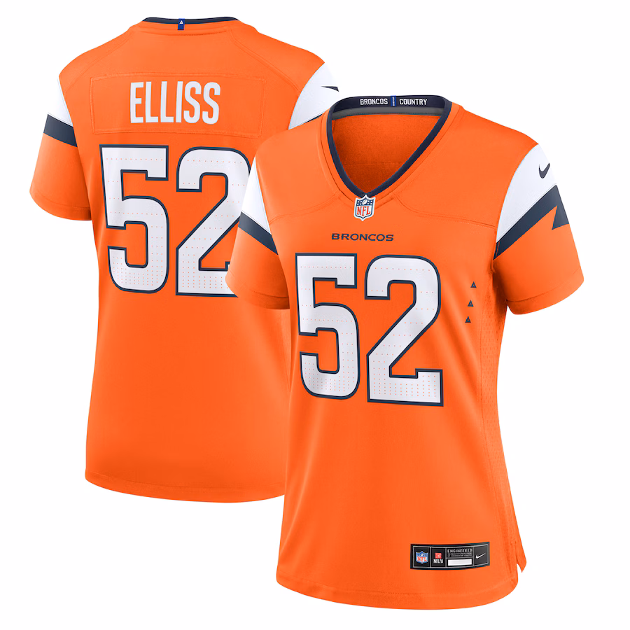 Women's Denver Broncos Jonah Elliss Nike Orange Team Game Jersey - Jersey