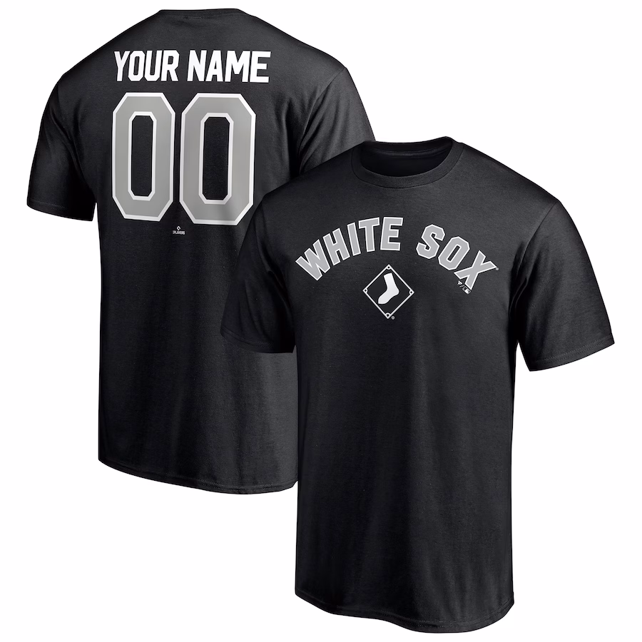 Men's Chicago White Sox Black Personalized Team Winning Streak Name & Number T-Shirt - Jersey