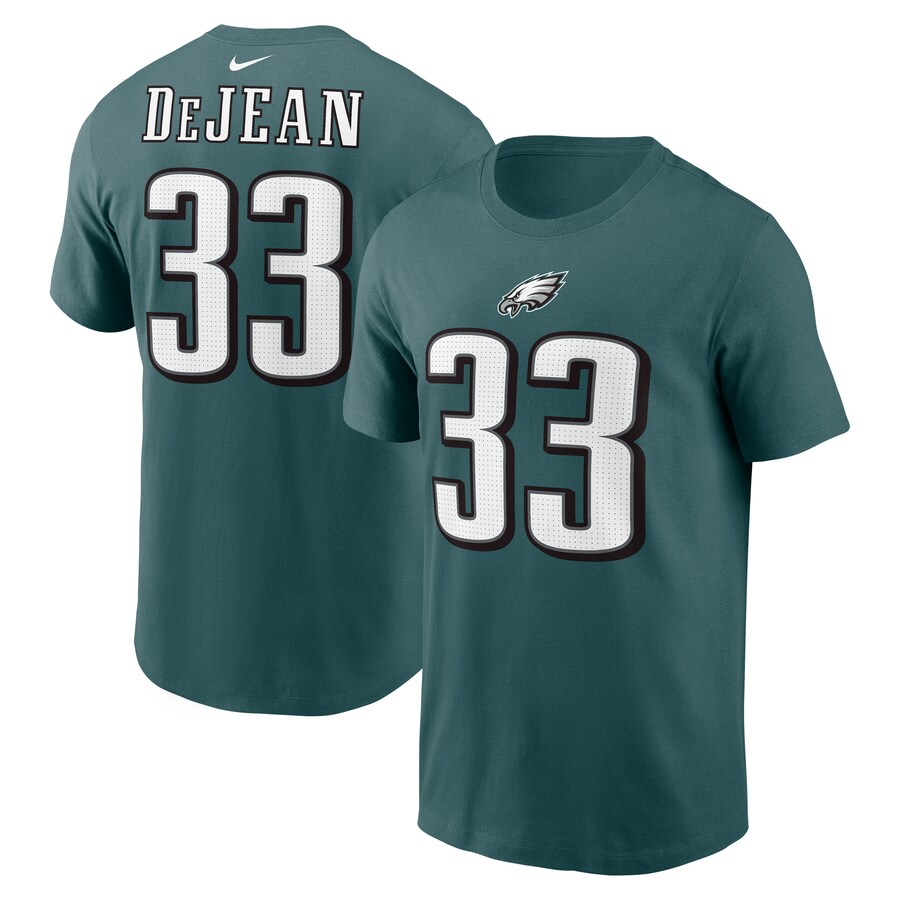 Men's Philadelphia Eagles Cooper DeJean Nike Midnight Green Player Name & Number T-Shirt - Jersey