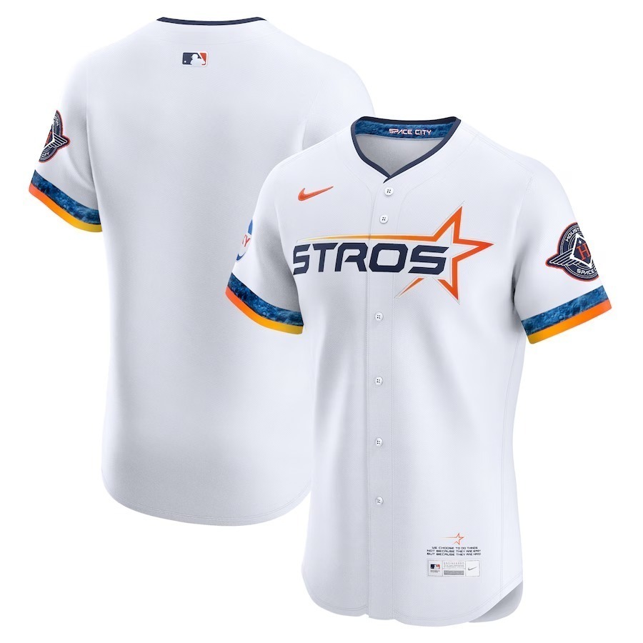 Men's Houston Astros Nike White 2025 City Connect Elite Jersey - Jersey
