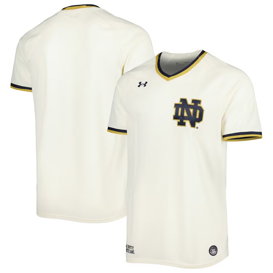Notre Dame Fighting Irish Under Armour Replica Baseball Jersey - Cream - Jersey