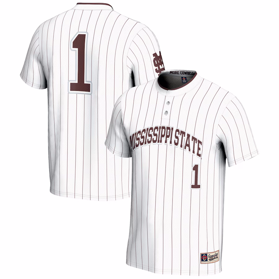 Unisex GameDay Greats #1 White Mississippi State Bulldogs Lightweight Softball Jersey - Jersey