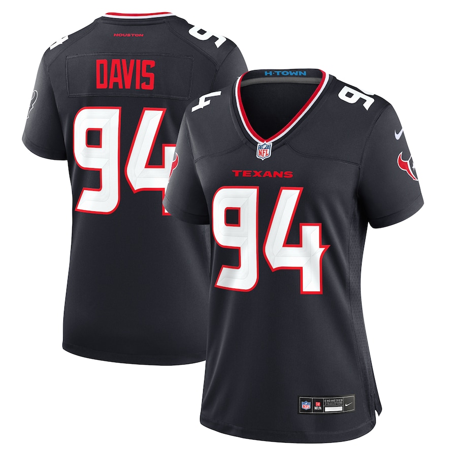 Women's Houston Texans Khalil Davis Nike Navy Team Game Jersey - Jersey