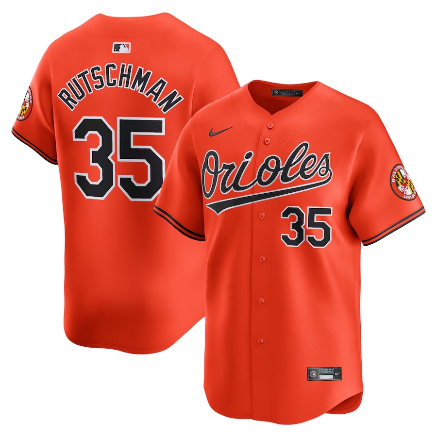 Men's Baltimore Orioles Adley Rutschman Nike Orange Alternate Limited Player Jersey - Jersey