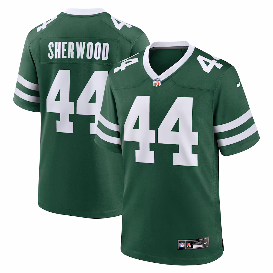 Men's New York Jets Jamien Sherwood Nike Legacy Green Team Game Jersey - Jersey