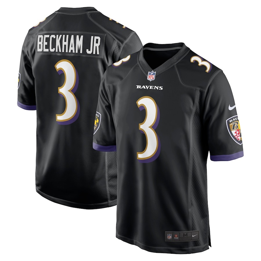 Men's Baltimore Ravens Odell Beckham Jr. Nike Black Alternate Game Jersey - Jersey