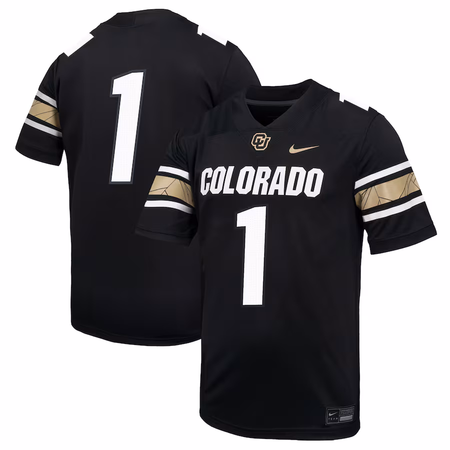 Men's Nike #1 Black Colorado Buffaloes Throwback Game Jersey - Jersey