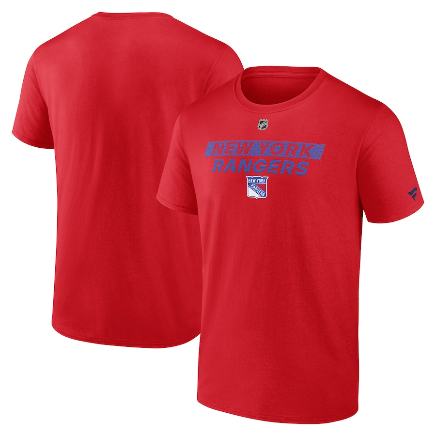 Men's New York Rangers Fanatics Red Authentic Pro Core Primary T-Shirt - Jersey