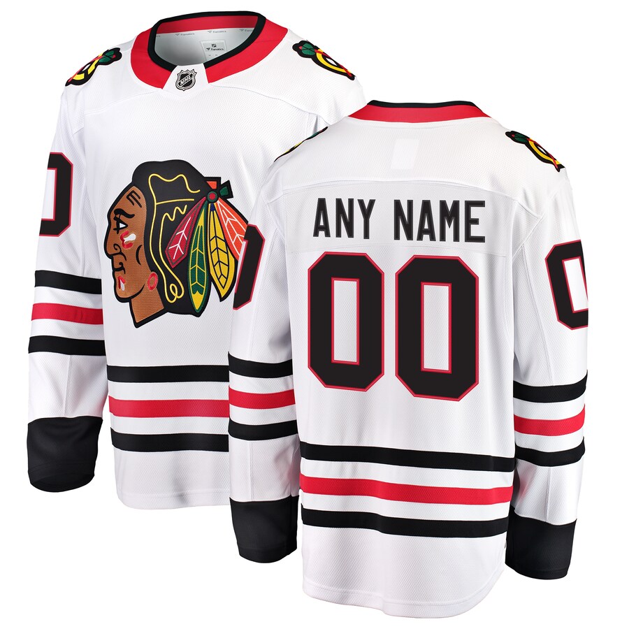Men's Chicago Blackhawks Fanatics Branded White Away Breakaway Custom Jersey - Jersey