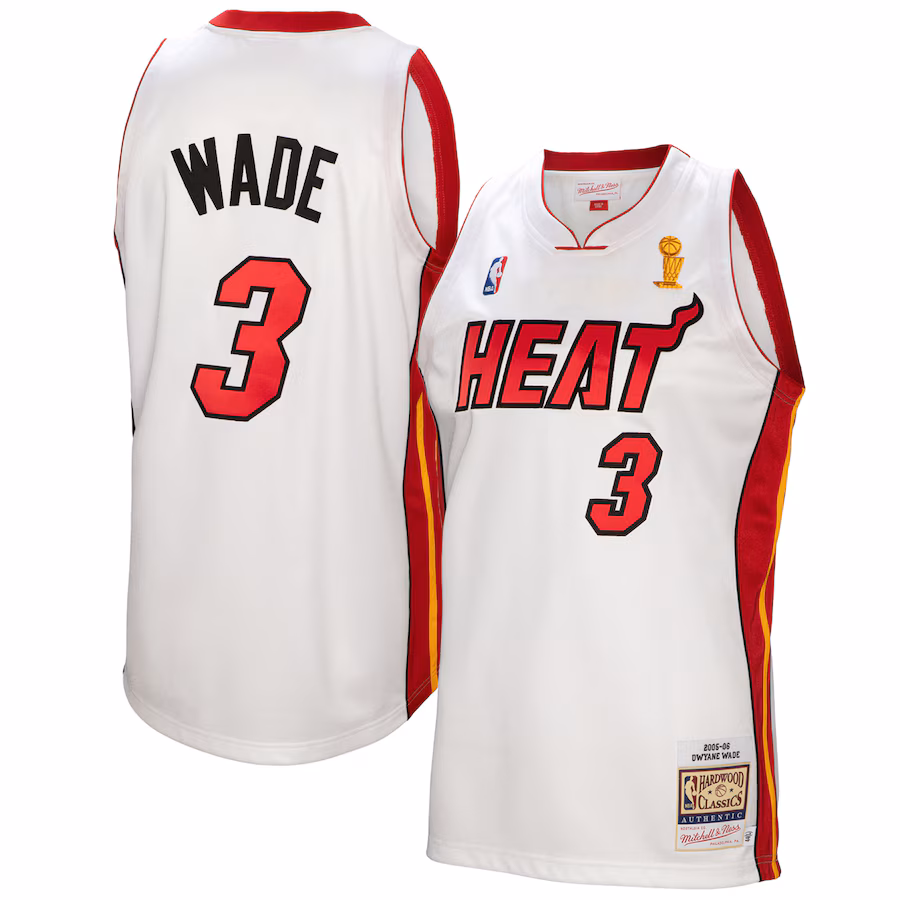 Men's Miami Heat Dwyane Wade Mitchell & Ness White 2005-06 Authentic Player Jersey - Jersey