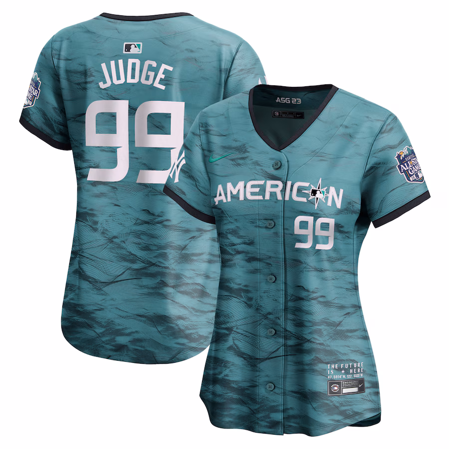 Women's American League Aaron Judge Nike Teal 2023 MLB All-Star Game Limited Player Jersey - Jersey